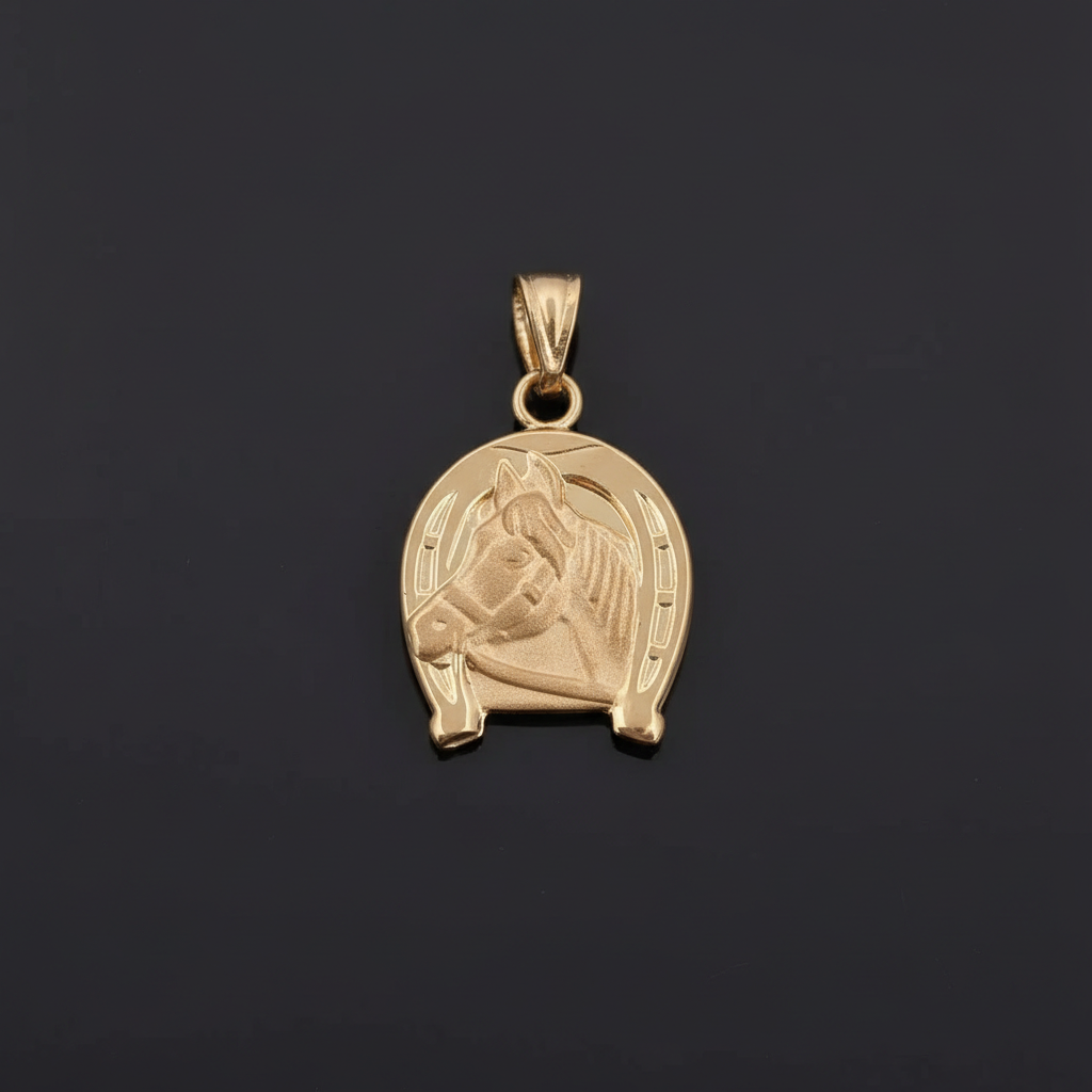 Dije Caballo Herradura en oro 18 quilates